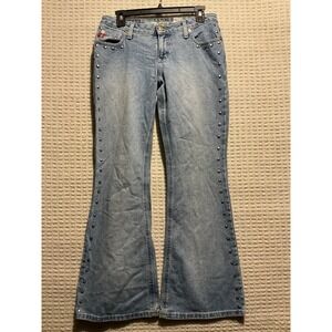 Mudd‎ Flare Studded Jeans Flare Vintage Y2K 9 Cut 59757 STY 437109A Low Rise